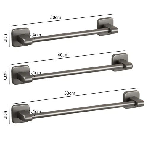 Self Adhesive 50cm Rail Rack Towel Rail Wall Mounted Towel Holder Aluminum. - Picture 6 of 13