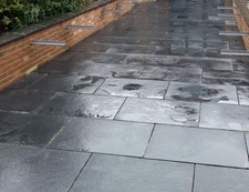 Universal Paving: Black Indian Limestone 600x900 Garden Patio Slabs 22mm Cal