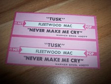 2 Fleetwood Mac Tusk / Never Make Me Cry Jukebox Title Strips