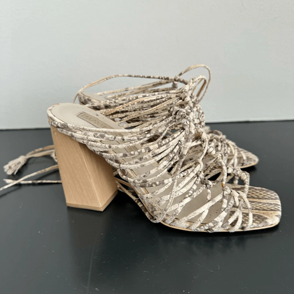 TOD’S Sandalo Imagine Vince Camuto Bennie spiaggia vacanza tacco a blocco taglia 6 stampa serpente