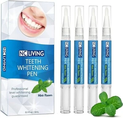 NC LIVING 4 x Teeth Whitening Gel Pen Strong White Tooth Whitener Delicate Stain Remover