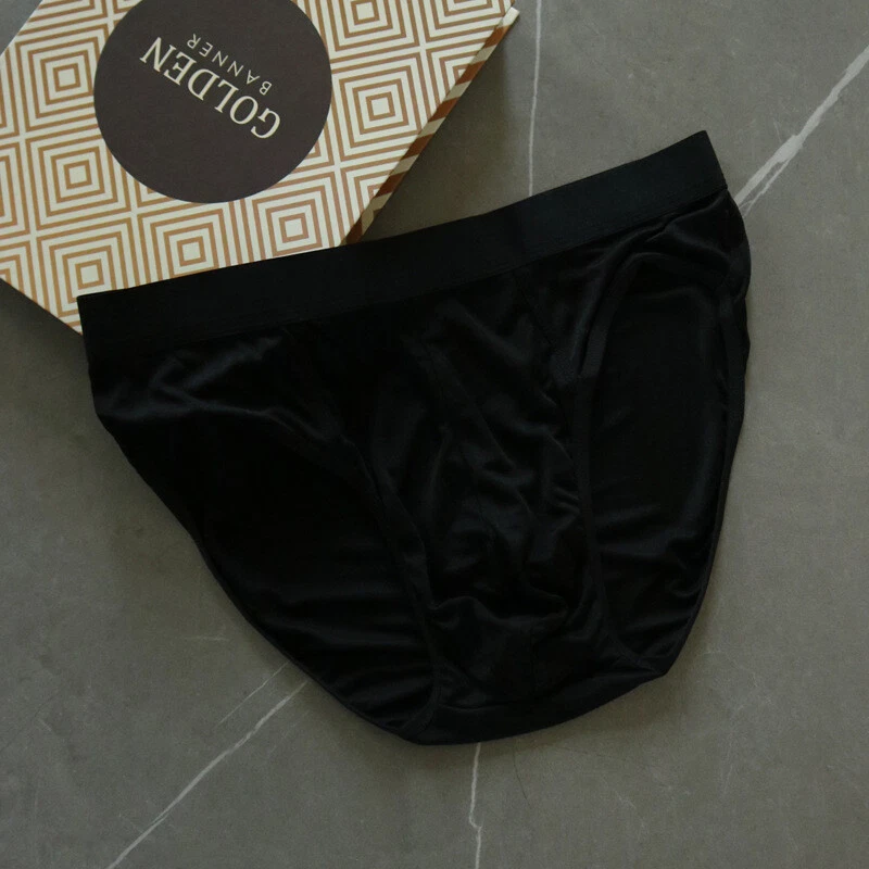 5pcs 100% mulberry silk underwear for men U briefs Pure silk Underpants knickers - Image 4 of 4