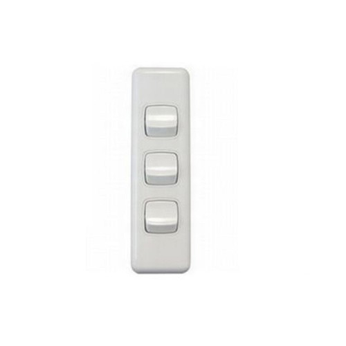 3 Gang Architrave Light Switch Triple White Electrical Narrow Arc Slim Arcy - Picture 2 of 8