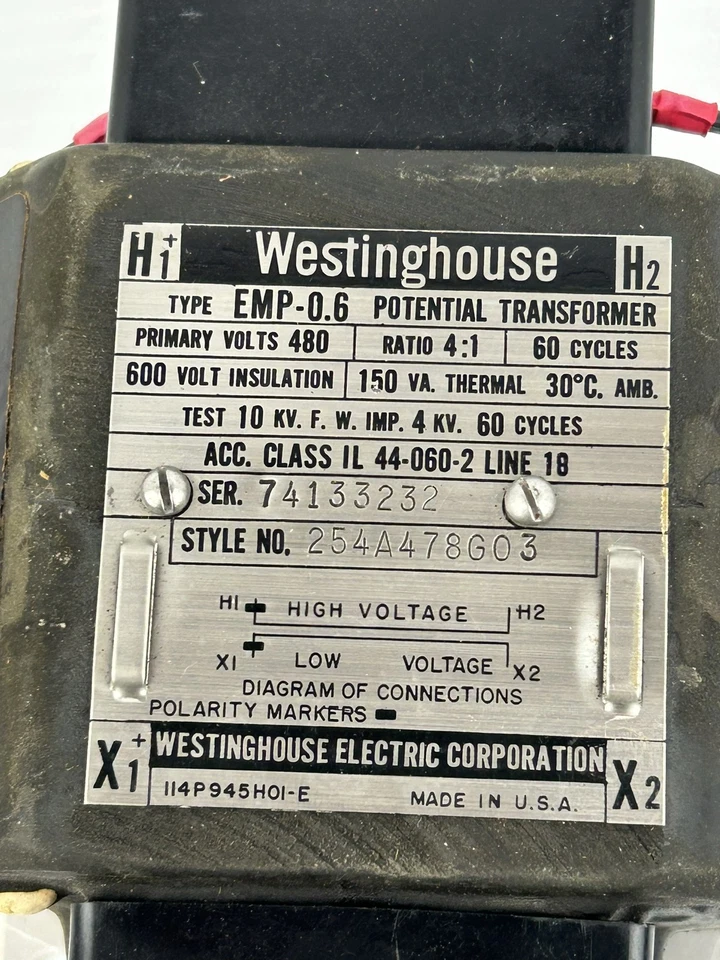 Westinghouse EMP-0.6 Potential Transformer 254A478G03 - Image 2 of 4