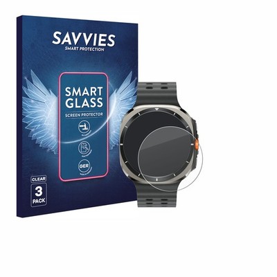 3x Savvies Schutzglas für Samsung Galaxy Watch Ultra / Ultra 2 (47 mm) Panzer 
