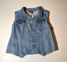 Vintage 90s Faded Glory Vest Western Denim Cowgirl biker retro jean y2k