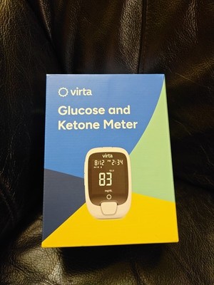 Virta Health Glucose & Ketone Meter Kit White Bluetooth Digital Display Portable