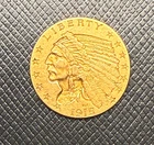 US 1915 Gold $2 1/2 Dollars Indian Head Circulated