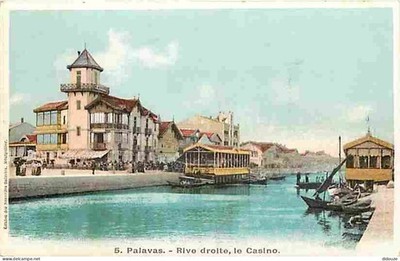 Old postcard - 34 - Palavas - Right Bank - The Casino - Animated - Old postcard -