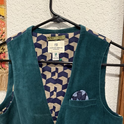 Scotch & Soda Revers Made with Love grau Wolle fade Stepplinie Weste Herren M (H19) - Bild 3 von 7