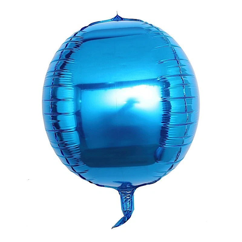 2 ROYAL BLUE 14" wide 4D Orbz Round Mylar Foil Balloons Wedding Party Supplies - Image 2 of 4