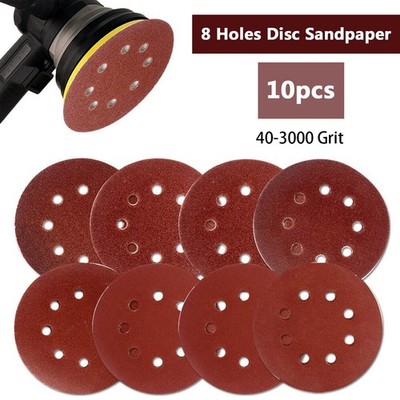 10pcs 10 Stück Hook Loop Sandpapier Schleifscheiben Sand Sheet Sander Pad Neu