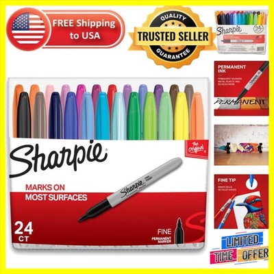 24 Count Permanent Markers in Assorted Colors for Artists and Crafters
