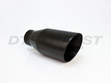 Black Powder Coated Exhaust Tip Double Wall - 2.25 Inlet - 3.50 Outlet - 8 Lo Black Powder Coated Exhaust Tip Double Wall - 2.25 Inlet - 3.50 Outlet - 8 Lo