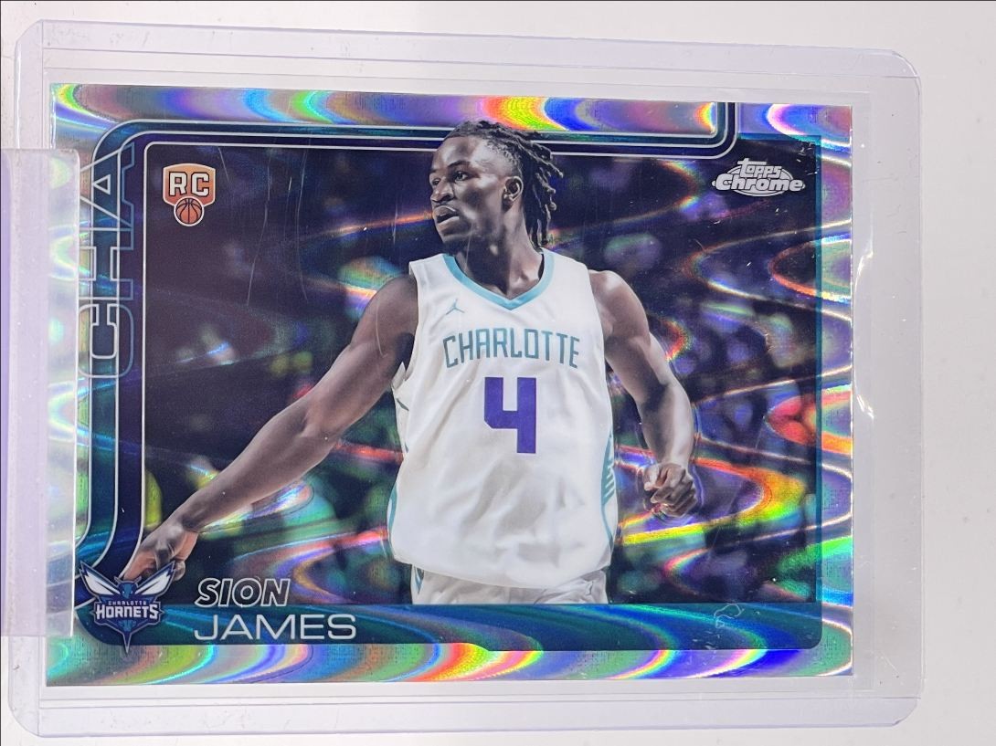 SION JAMES 2025-26 TOPPS CHROME ROOKIE RAYWAVE REFRACTOR #283 RC /150 Q5451