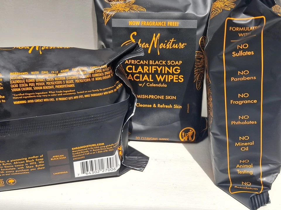 Pack de 3 toallitas faciales clarificantes hidratantes de karité para pieles grasas propensas a manchas Foto 4 de 4