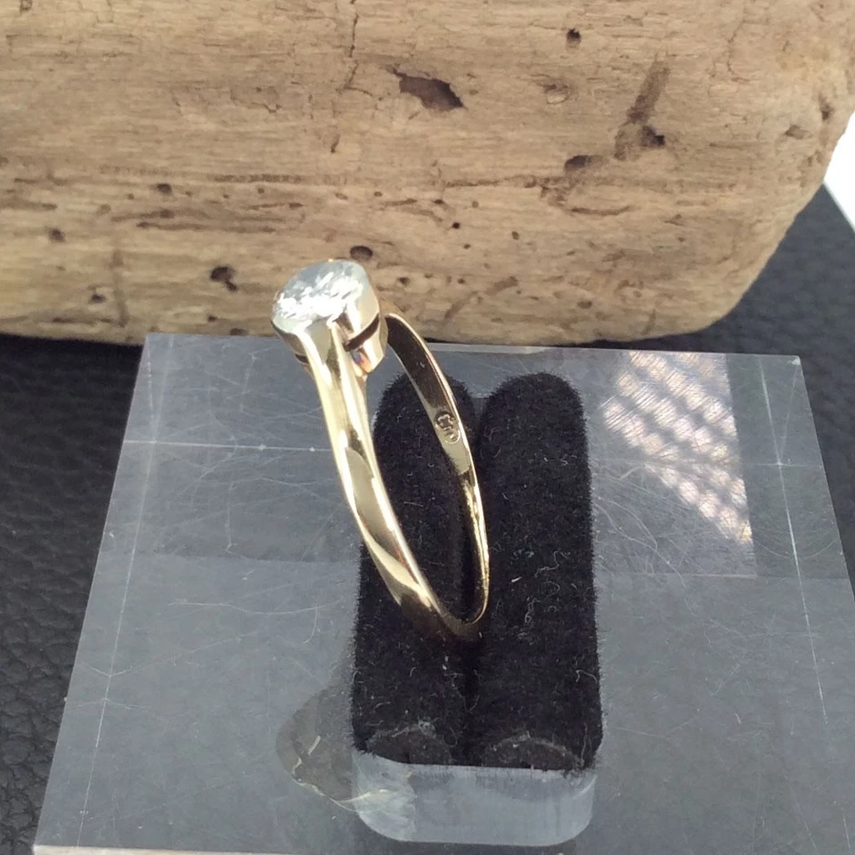 Ring 585/14k Gelbgold 1 x Diamant 0,45 ct Brillant Gr. 50 Altschliff #2195 - Bild 4 von 4