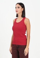 GCDS Women's Bordeaux Tank Top Logo Autumn Winter 2025/26 98 Cot