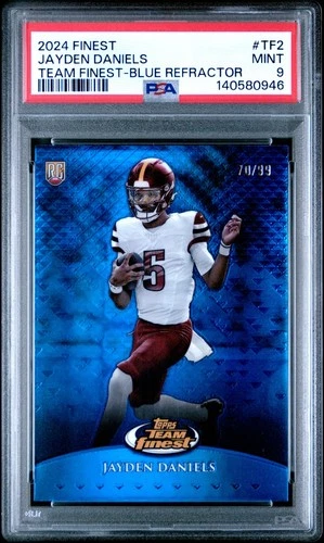 Jayden Daniels 2024 Topps Finest TF-2 RC Team Blue /99 PSA 9 MINT