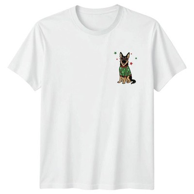 Deutscher Schäferhund Weihnachten Feiertage Hund Grafik Tee Herren Damen Unisex T-Shirt