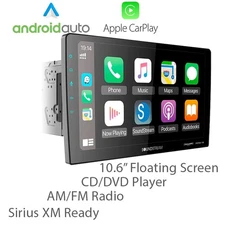 VRCPAA-106 10.6" Floating Touchscreen CD/DVD AM/FM Bluetooth CarPlay Car Stereo