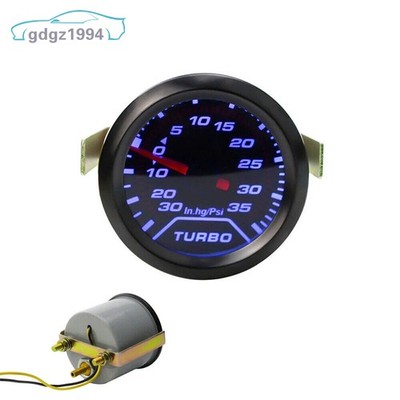 2'' 52mm Car Turbo Boost Gauge Digital Blue LED Pointer 35Psi Pressure Meter 12V
