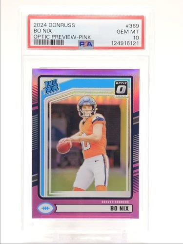 BO NIX 2024 DONRUSS OPTIC PREVIEW RATED ROOKIE PINK PRIZM GEM RC PSA 10 Q0004