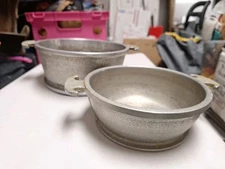 Set of 2 Vtg Guardian Service Cookware Cast Hammered Aluminum 8 & 7" Pot Pan 