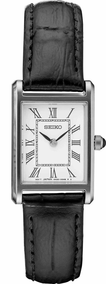 新品未使用 SEIKO SWR053 レディース腕時計 Seiko SWR053-SWR107 Women's Essentials White Dial Black Leather
