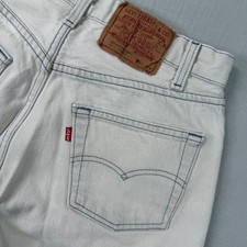 Vintage 1988 Levis 501 Jeans Mens 31x36 29x35 Cream Made in USA Button Fly 80s