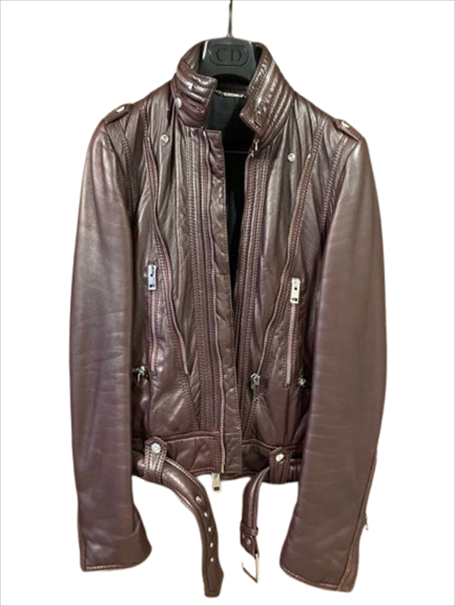 Dior Homme Hedi Slimane 2004AW Archive Bordeaux Leather Rider