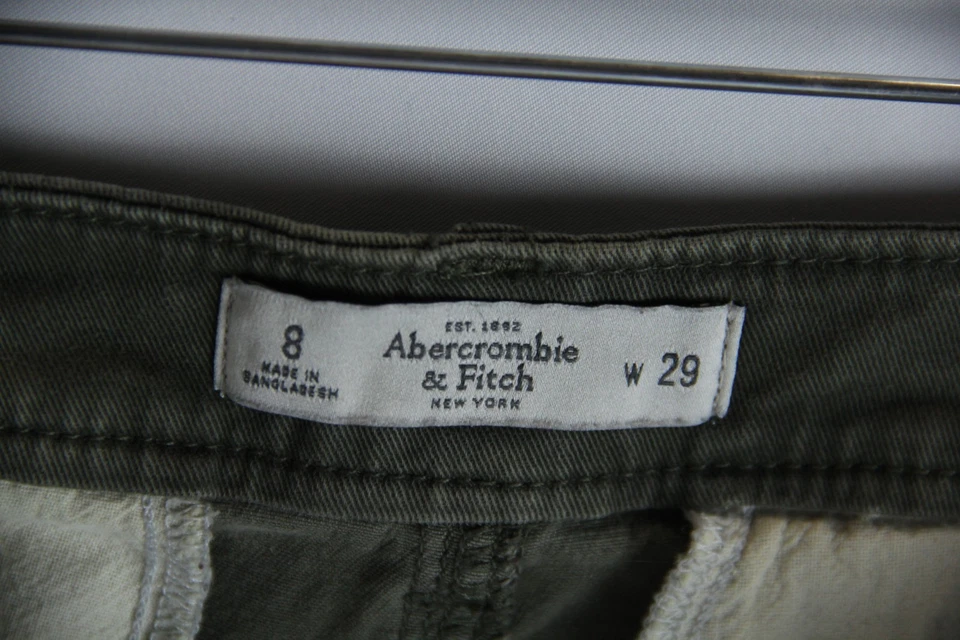 Pantalones Cortos Abercrombie & Fitch Mujer 8 W29 Elastizados Verde Camuflaje tiro Bajo Foto 4 de 4