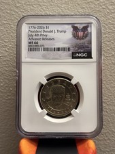 1776-2026 $1 Donald Trump Coin July 4th Privy MS66 NGC ADVANCED RELEASES