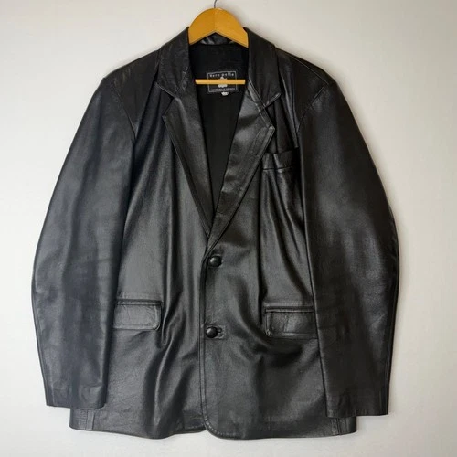 Vintage Vera Pelle Echtes Leder 100% Leather Jacket Mens IT 46 S-M Black Slouchy - product listing photo