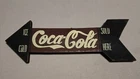 Vintage Handmade Coca Cola Wood Arrow Sign Ice Cold Coca Cola Sold Here 15x5 in