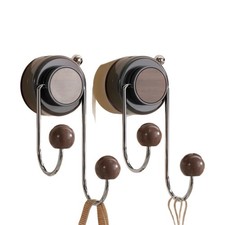 Suction Cup Hook Double Ball No Drill Wall Mount for Keys Hats Organizer