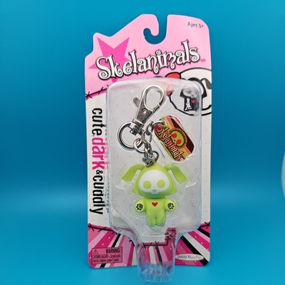 #ad Skelanimals Figural Keychains Cute Dark Cuddly Jakks Pacific Dax The Dog Green $21.99