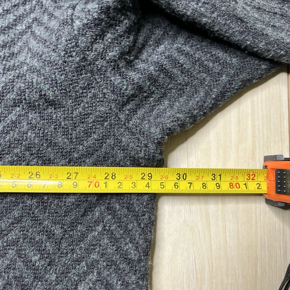 Suéter tejido con capucha 100 % lana merino Backstage para mujer grande verde espiga Foto 3 de 4