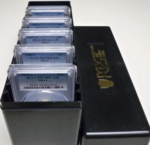 LOT of 5 10c SILVER PCGS PR70DCAM ROOSEVELT 1995 1996 1997 1998 1999 PROOF DIMES