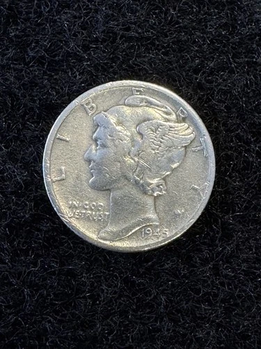 1945-P Mercury Dime - Very Good     Nice Coin!
