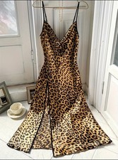 Leopard Print Size XL Long Sleep Dress Loungewear Night Gown