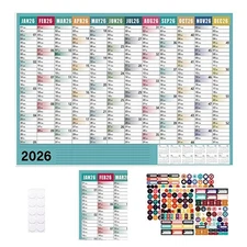 2026 Calendar 2026 Large Wall Calendar Agenda Poster Monthly Planner