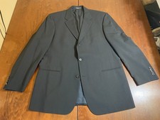 2024 HUGO BOSS EINSTEIN SIGMA Black Sport Coat Suit Blazer 44R Wool Roll Button