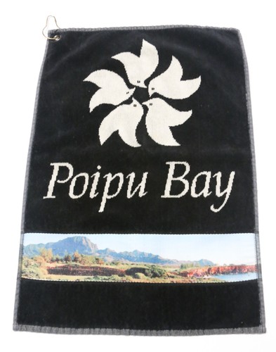 Poipu Bay Golf Club Koloa, HI Golf Bag Towel with Clip to Hang on Your Bag.