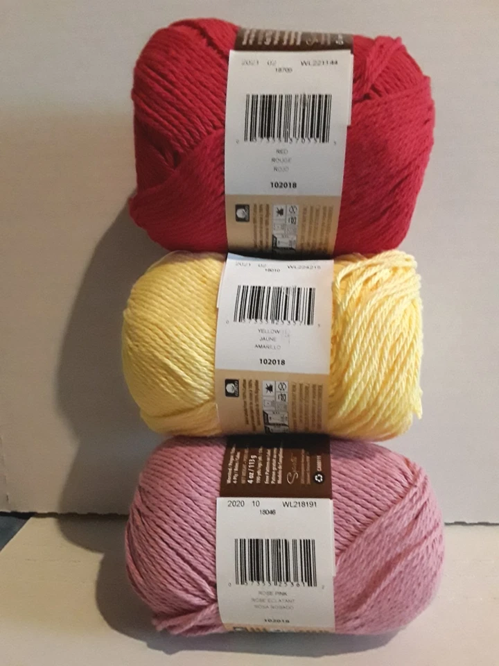 Пряжа из камвольного хлопка LILY Sugar n Cream суперразмер красная, желтая, розово-розовая - Изображение 2 из 4