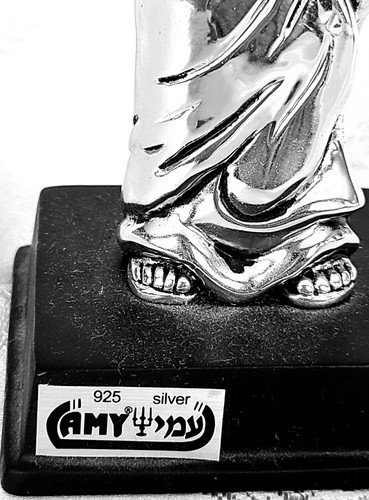 Statua Mosè in argento sterling 925/oro accenti realizzati SC NUOVA made in Israel - Foto 5 di 13