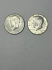 Pair Of 1968 D Kennedy Half Dollars 40 Percent Silver . 2 Coins Included