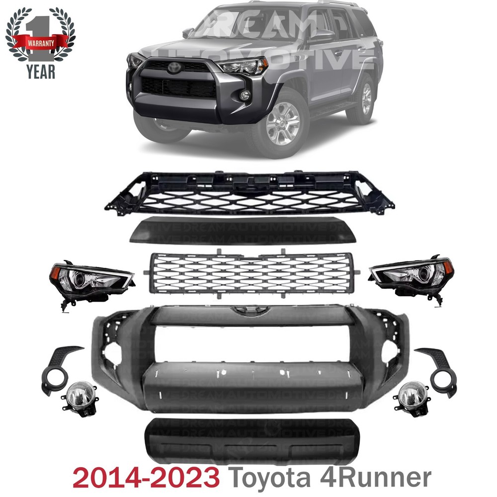 Front Bumper Cover Fascia & Grille Assembly For 2014-2023 Toyota 4Runner