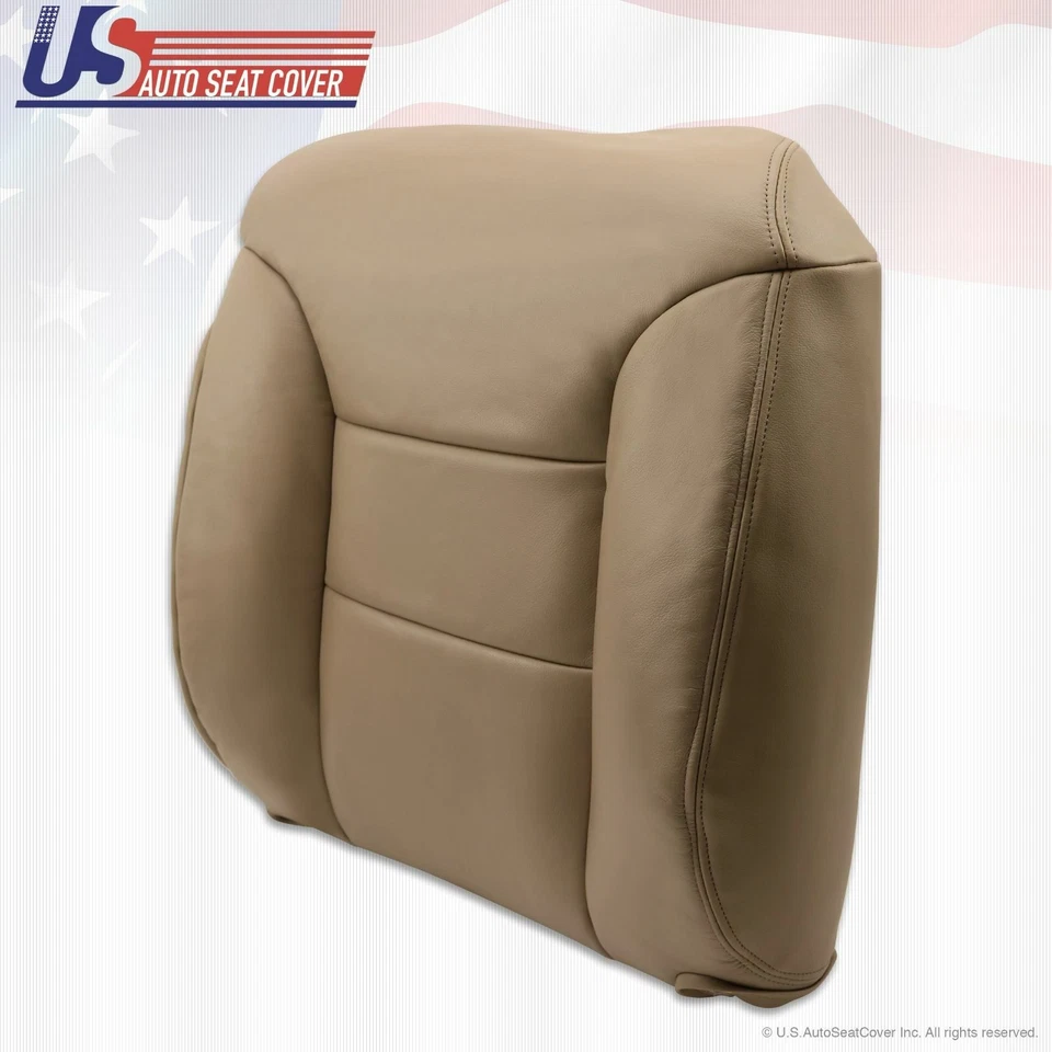 Chevrolet C/K 1500 1995 a 1999 conductor superior inclinado trasero cuero cubierta asiento bronceado Foto 3 de 4