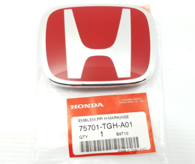 Genuine OEM Honda 75701-TGH-A01 Rear Red Chrome Emblem Badge 2016
